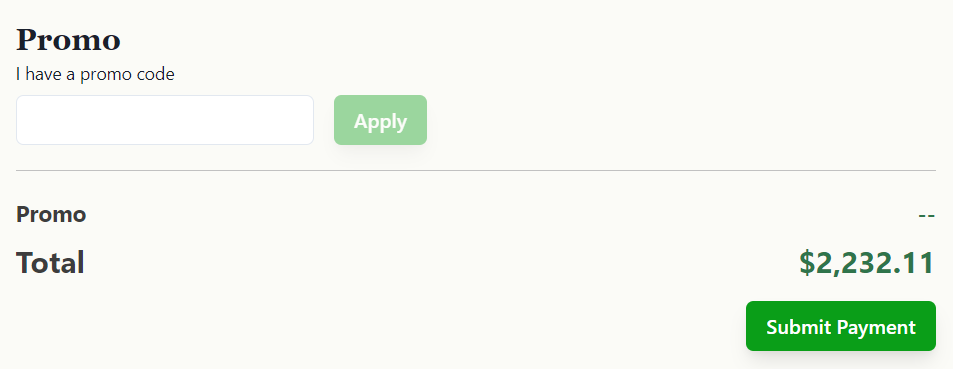 Payment information